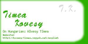 timea kovesy business card